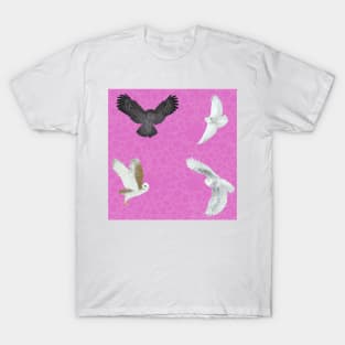 Soaring Owls Pink T-Shirt